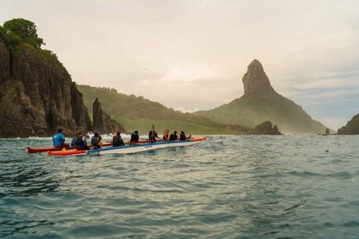 Canoa havaiana e entardecer VIP